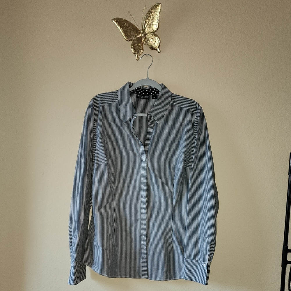 7th Avenue Striped Button-Up Shirt